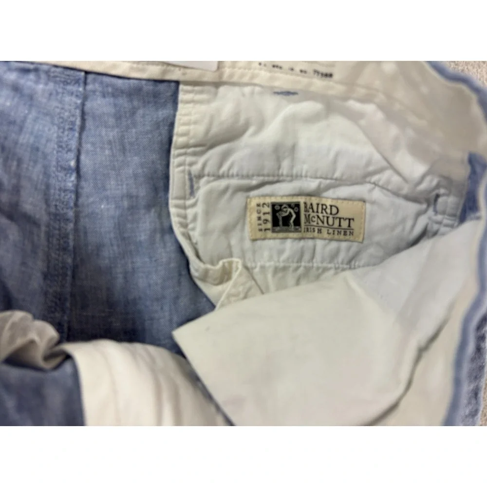 J Crew Stanton Irish Linen Casual Summer Shorts (Men's 34) Blue - 10